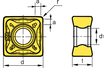 SNMX1206A(N)NN-MM Milling Inserts
